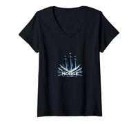 Femme Norge Norvège Sverd i Fjell Monument Nordic Oslo Épée T-Shirt avec Col en V