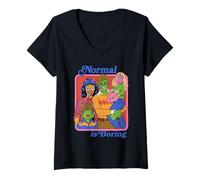 Femme Normal is Boring Monsters Sarcastic Retro Funny Adult Humor T-Shirt avec Col en V
