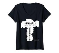 Femme Normal ne reviendra Pas, mais Jésus Oui Apocalypse 14 T-Shirt avec Col en V