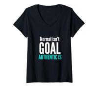 Femme Normal n'est Pas l'objectif Authentique est la Sensibilisation à la neurodiversité T-Shirt avec Col en V