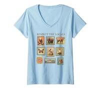 Femme North American Wildlife T -Shirt Vintage 90S Retro T-Shirt avec Col en V