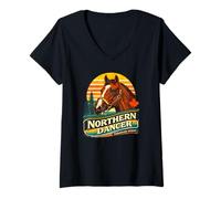 Femme Northern Dancer Horse, Courses de Chevaux, Santa Anita, Del Mar T-Shirt avec Col en V