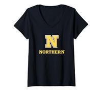 Femme Northern State University Wolves N Logo T-Shirt avec Col en V
