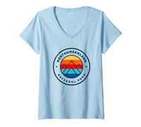 Femme Northumberland National Park Grande-Bretagne Angleterre Royaume-Uni T-Shirt avec Col en V