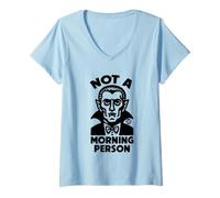Femme Not A Morning Person Dracula T-Shirt avec Col en V