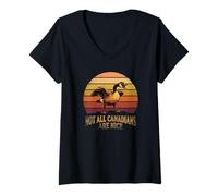 Femme Not All Canadians are Nice Goose Humour Funny Canada oies T-Shirt avec Col en V