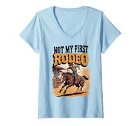 Femme Not My First Rodeo Horse Country Western Vintage Homme Femme T-Shirt avec Col en V