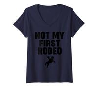 Femme NOT MY FIRST RODEO T-Shirt avec Col en V