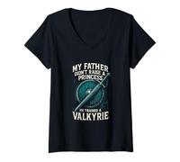 Femme Not Princess Valkyrie Viking Warrior Mythologie Nordique T-Shirt avec Col en V