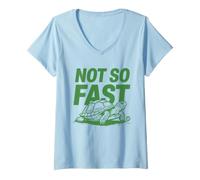 Femme Not So Fast Turtle T-Shirt avec Col en V