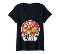 Femme Not Today Carnivore Keto Ketogenic Carnivore Diet Fan Blague T-Shirt avec Col en V