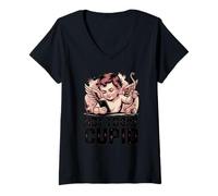 Femme Not Today Cupidon - Saint Valentin Vintage Chérubin T-Shirt avec Col en V