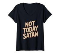 Femme Not Today Satan T-Shirt avec Col en V