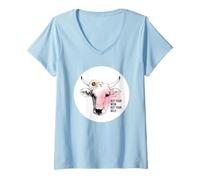 Femme Not Your mom Not Your Milk végétarien Vegan T-Shirt avec Col en V