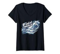 Femme Notes de Terrain | Urban Sketcher T-Shirt avec Col en V