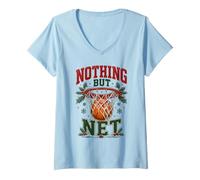 Femme Nothing But Net Basketball Christmas T-Shirt avec Col en V