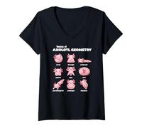 Femme Notions De Base sur La Géométrie des Axolotls Enseignant De T-Shirt avec Col en V