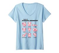 Femme Notions De Base sur La Géométrie des Axolotls Enseignant De T-Shirt avec Col en V