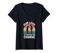 Femme Notre Amour est Normal pour Le Parcours de Golf T-Shirt avec Col en V