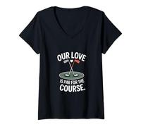 Femme Notre Amour est Normal pour Le Parcours de Golf T-Shirt avec Col en V