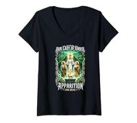 Femme Notre-Dame de Knock Pèlerinage Irlande Marian Catholic T-Shirt avec Col en V