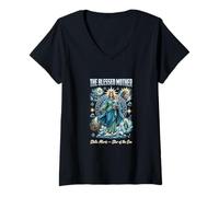 Femme Notre Dame Stella Maris Marian T-Shirt avec Col en V
