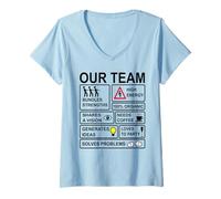 Femme Notre équipe - Conception de Travail d'équipe T-Shirt avec Col en V