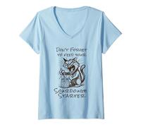 Femme N'oubliez Pas de Nourrir Votre entrée Amusante au levain T-Shirt avec Col en V