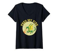 Femme Nourrissez Mon feu : Flying Beast Myth Dragon Whisperer T-Shirt avec Col en V