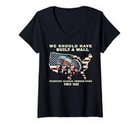 Femme Nous aurions dû Construire Un Mur T-Shirt avec Col en V