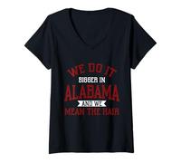 Femme Nous Le Faisons Plus en Alabama et Nous voulons dire Les Cheveux en Alabama T-Shirt avec Col en V