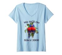Femme Nous le faisons toujours depuis 2000 mariage lorikeet amoureux des oiseaux T-Shirt avec Col en V