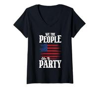 Femme Nous, Le Peuple, Aimons Faire la fête Le 4 Juillet T-Shirt avec Col en V