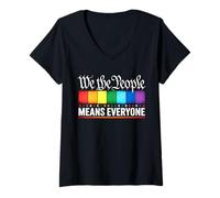 Femme Nous, le peuple, c'est tout le monde, le mois de la fierté LGBT aux États-Unis T-Shirt avec Col en V