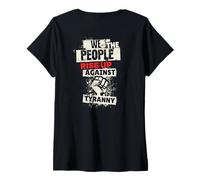 Femme Nous, le peuple, nous nous élevons contre la tyrannie, pas de rois, nous sommes dissidents T-Shirt avec Col en V