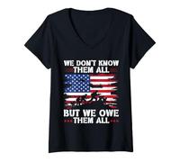 Femme Nous ne Les connaissons Pas Tous, mais Nous Les devons Tous la journée des Anciens Combattants T-Shirt avec Col en V
