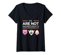 Femme Nous ne Sommes Pas des ingrédients végétaliens pour Les Droits des Animaux T-Shirt avec Col en V