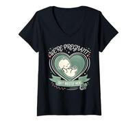 Femme Nous Sommes Enceintes, mais Surtout sa drôle de révélation T-Shirt avec Col en V