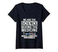 Femme Nous Sommes la Science Derrière la Médecine Fierté T-Shirt avec Col en V