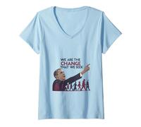 Femme Nous Sommes l'inspiration du Changement : Le président Obama T-Shirt avec Col en V