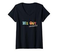 Femme Nous Sommes Professeur Le dernier Jour de Fin d'école drôle T-Shirt avec Col en V