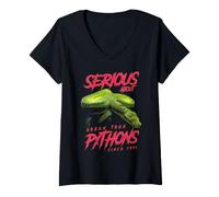 Femme Nous Sommes sérieux à Propos des Pythons arboricoles Verts T-Shirt avec Col en V