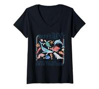 Femme Nous Sommes Tous différents, Professeur de Natation Ensemble, de Retour à l'école T-Shirt avec Col en V