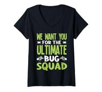 Femme Nous Te Voulons Pour L'Équipe Ultime Insectes T-Shirt avec Col en V