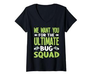 Femme Nous Te Voulons Pour L'Équipe Ultime Insectes T-Shirt avec Col en V