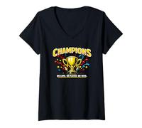 Femme Nous VENONS. Nous Avons JOUÉ. Nous Avons GAGNÉ., Victory T-Shirt avec Col en V