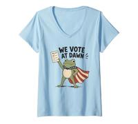 Femme Nous votons Le Jour des élections de Dawn Frog T-Shirt avec Col en V