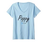 Femme Nouveau Coquelicot d'un bébé garçon créé en 2026 T-Shirt avec Col en V