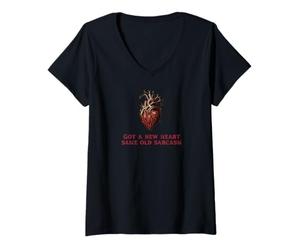 Femme Nouveau cœur, même Sarcasme, greffe Cardiaque drôle T-Shirt avec Col en V