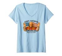 Femme Nouveau pape Leo XIV, élection papale américaine préférée des dieux 2025 T-Shirt avec Col en V